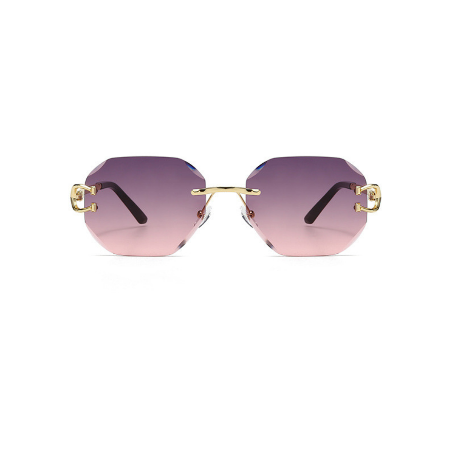 Gold Rimless Pink Gradient Sunglasses JLTG0325