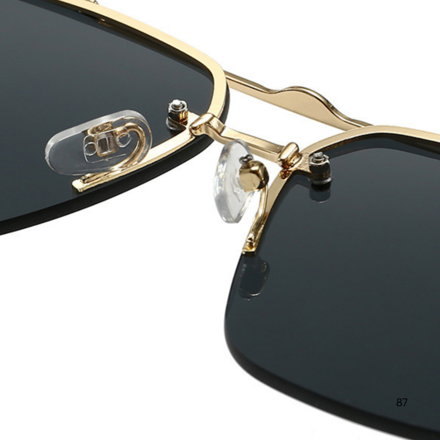 Gold Hexagon Frame Black Sunglasses JLTG0328