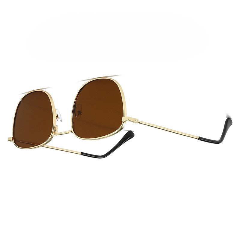 Gold Hexagon Frame Brown Sunglasses JLTG0331