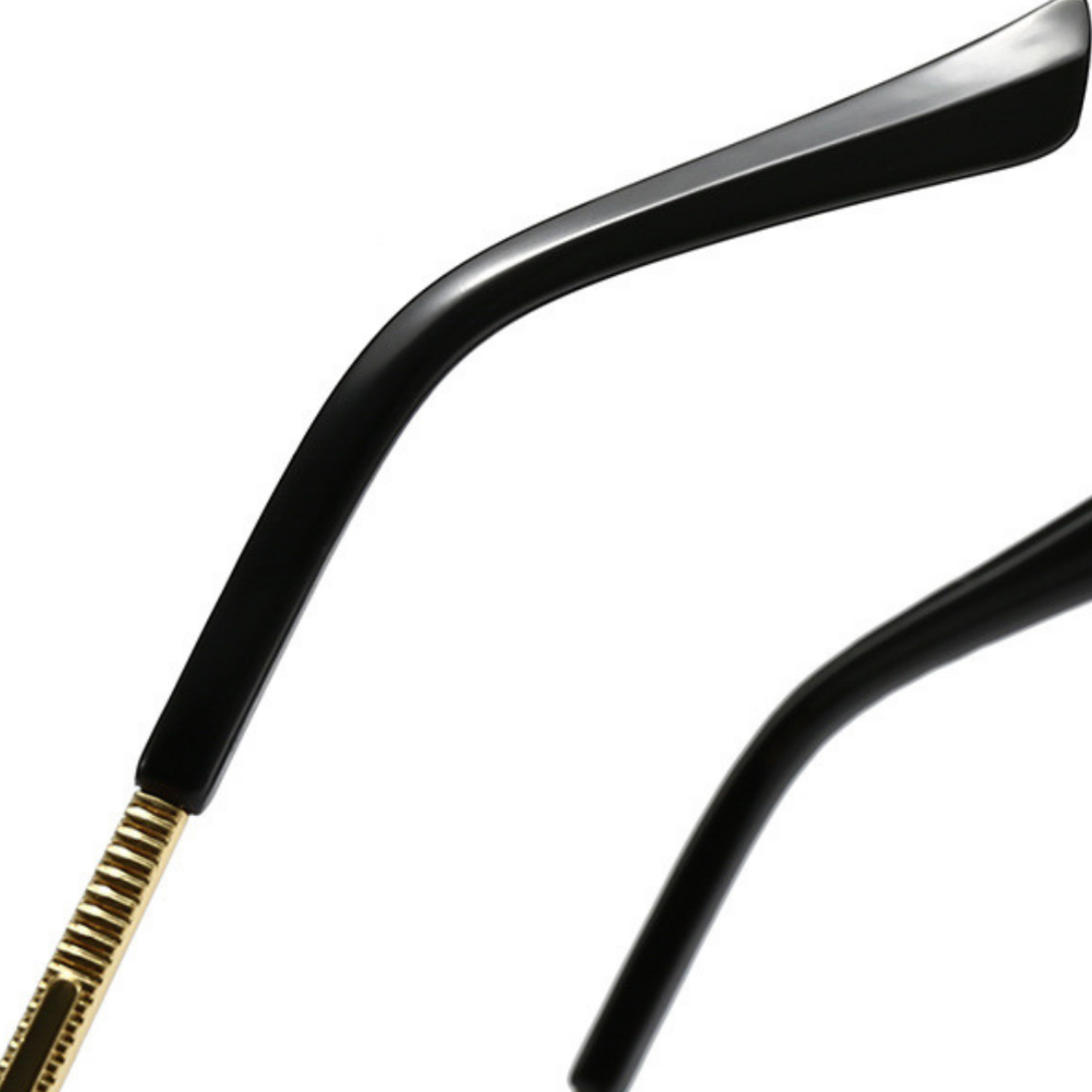 Gold Rimless Rectangular Brown Sunglasses JLTG0333
