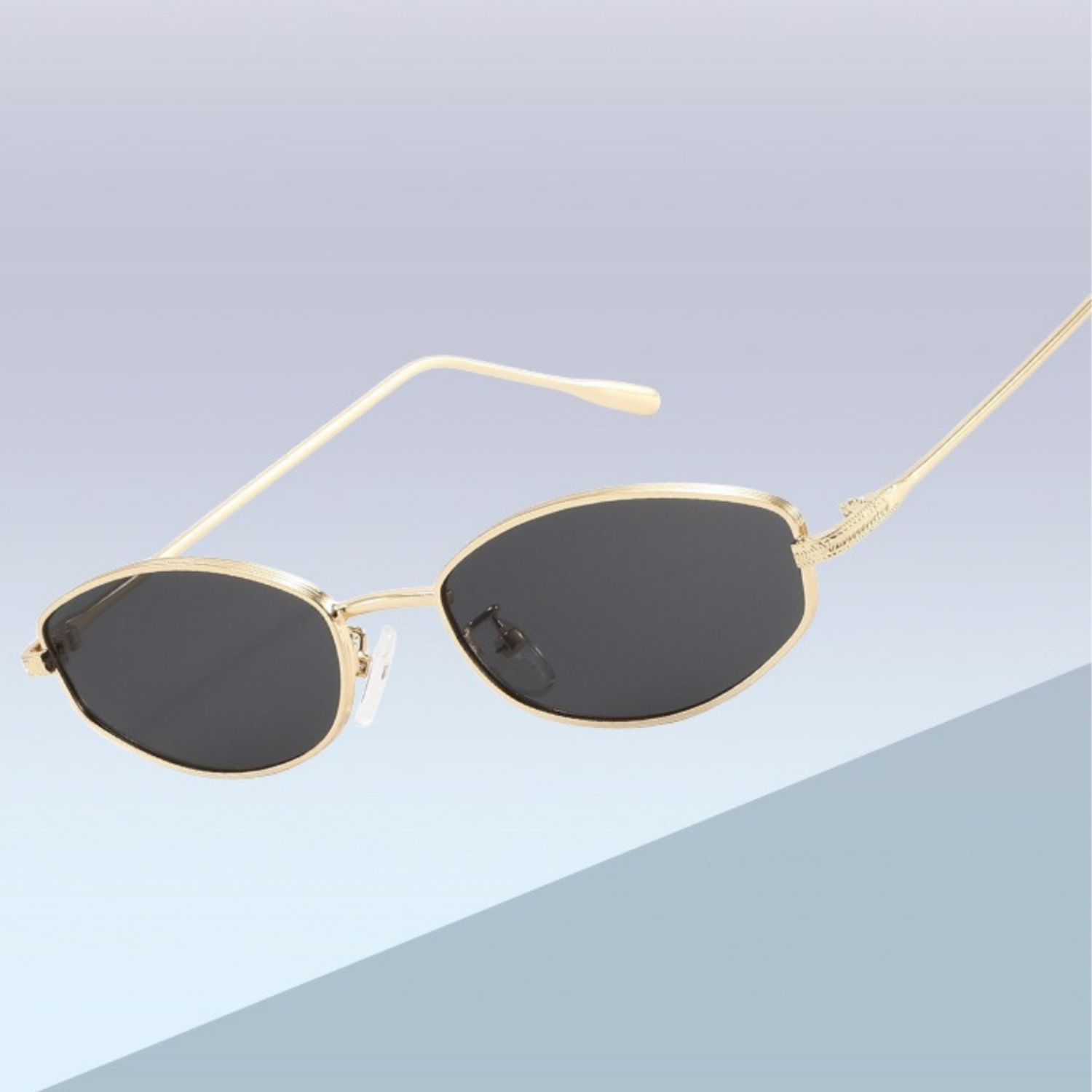 Gold Rimless Square Black Sunglasses JLTG0334