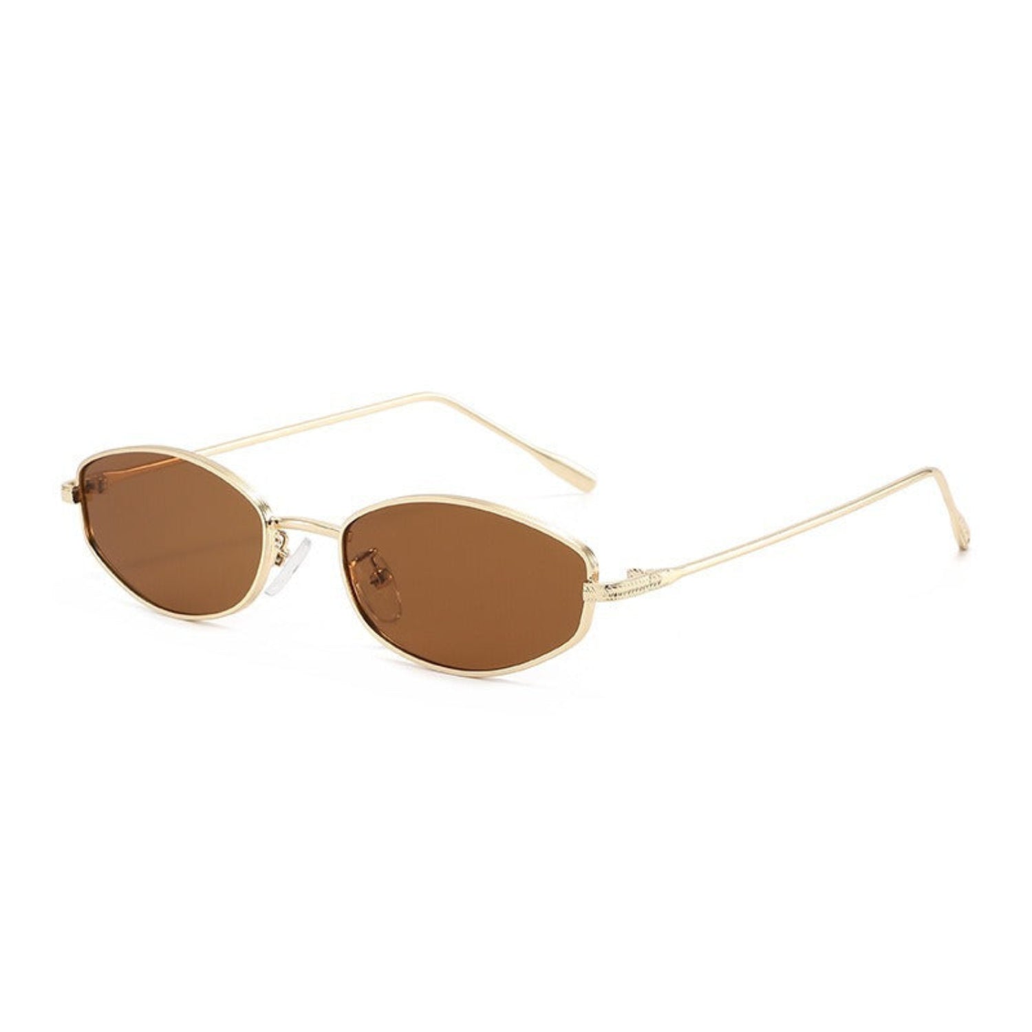 Gold Rimless Square Brown Sunglasses JLTG0335