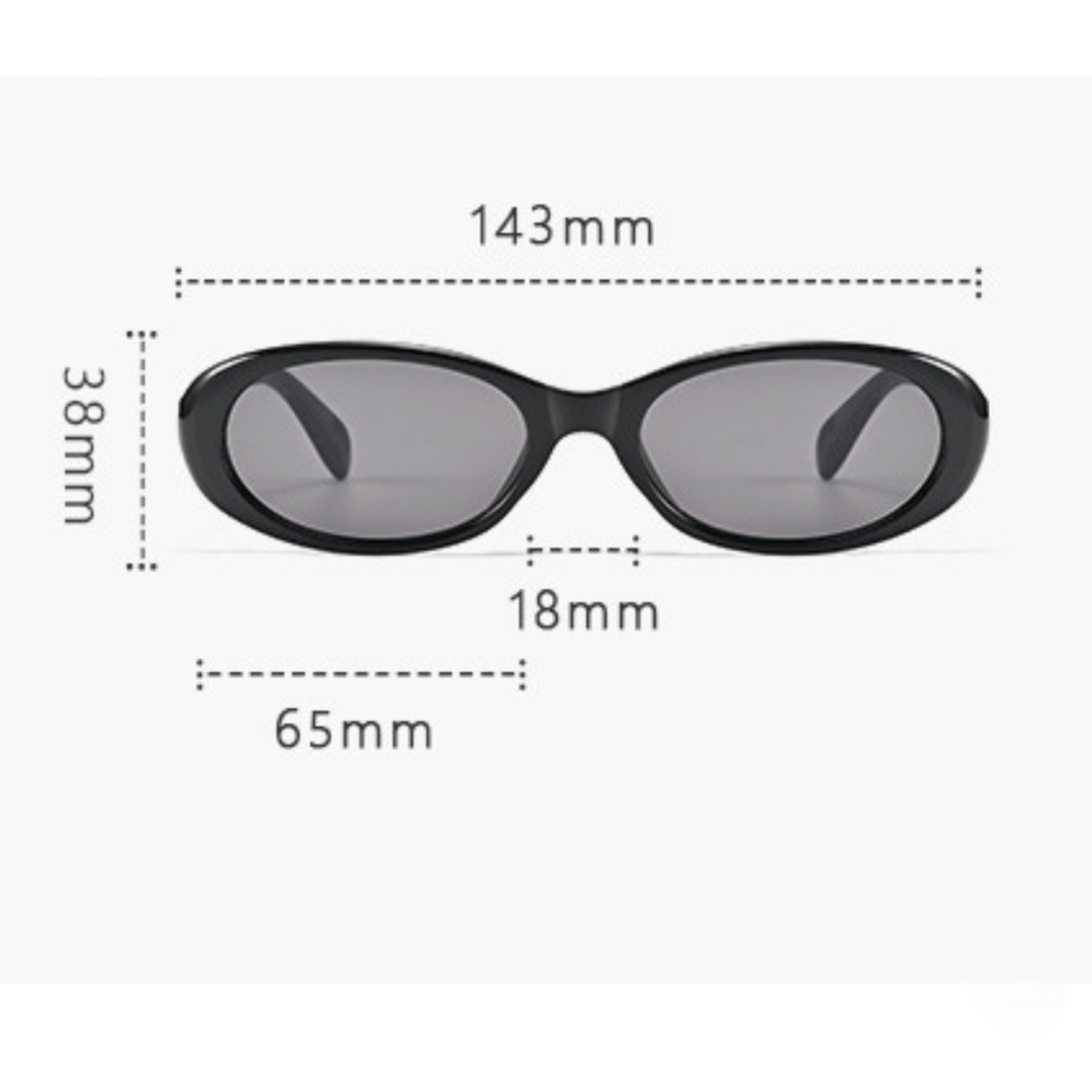 Sleek Black Oval Retro Sunglasses JLTG0337