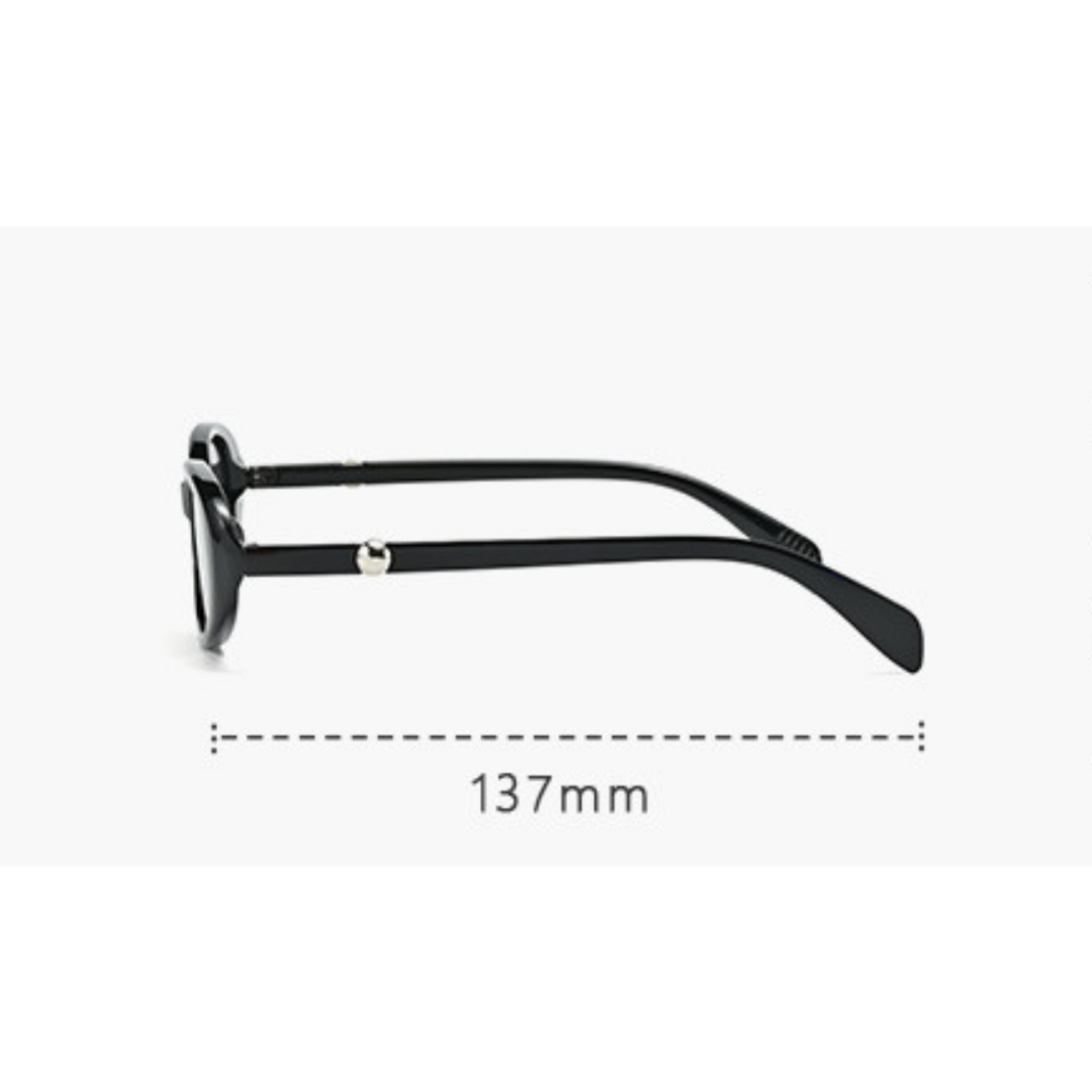 Sleek Black Oval Retro Sunglasses JLTG0337