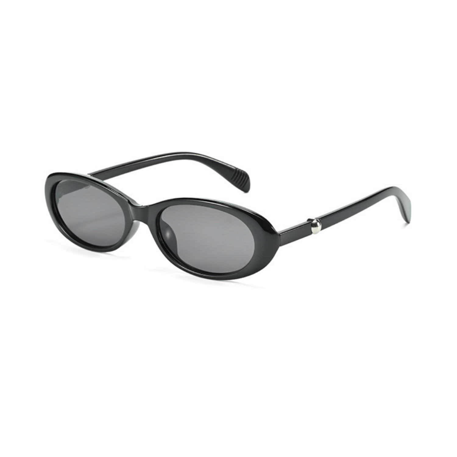 Sleek Black Oval Retro Sunglasses JLTG0337