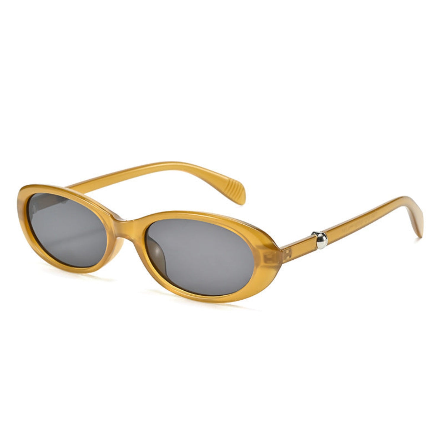 Sleek Brown Oval Retro Sunglasses JLTG0338