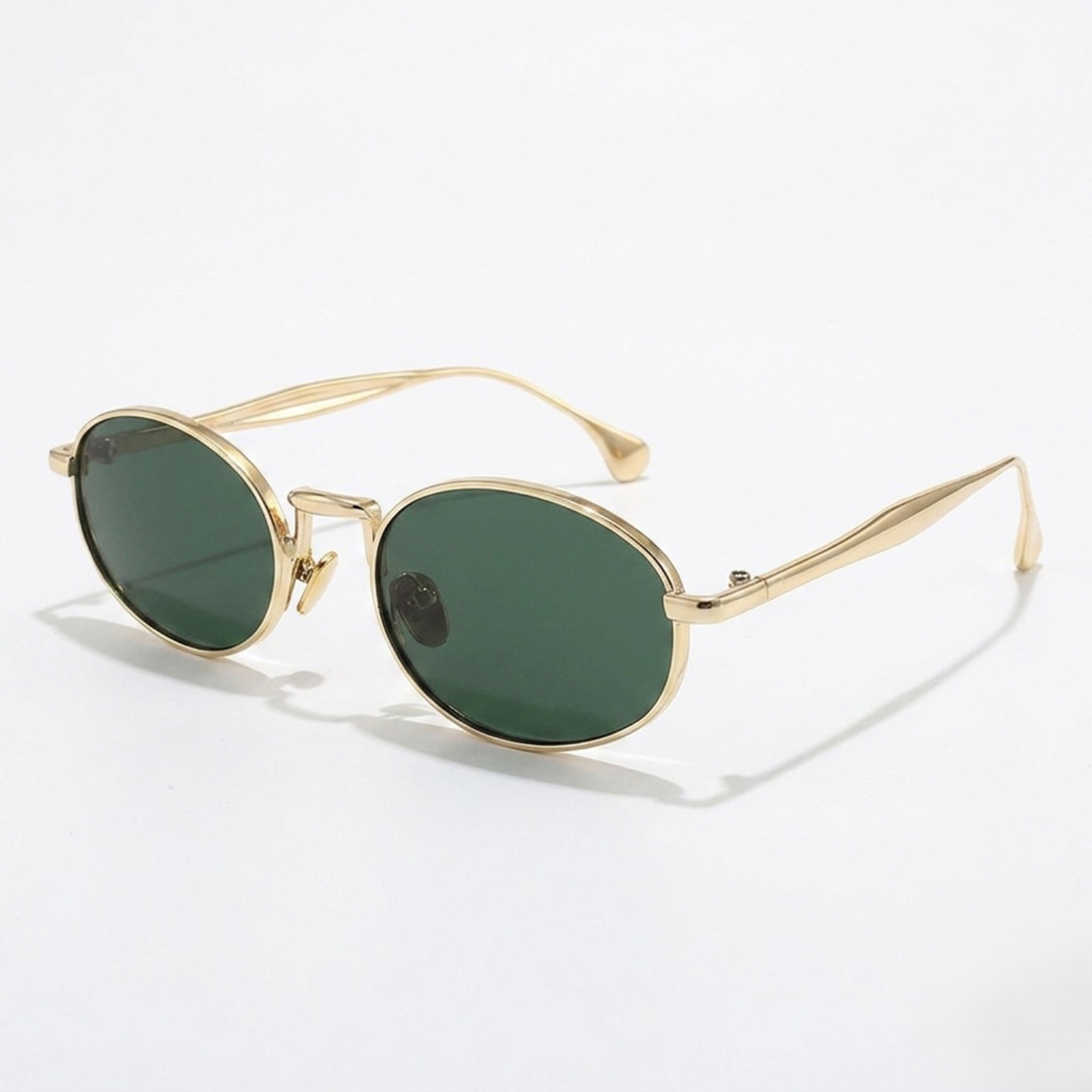 Minimalist Gold Round Brown Sunglasses JLTG0364
