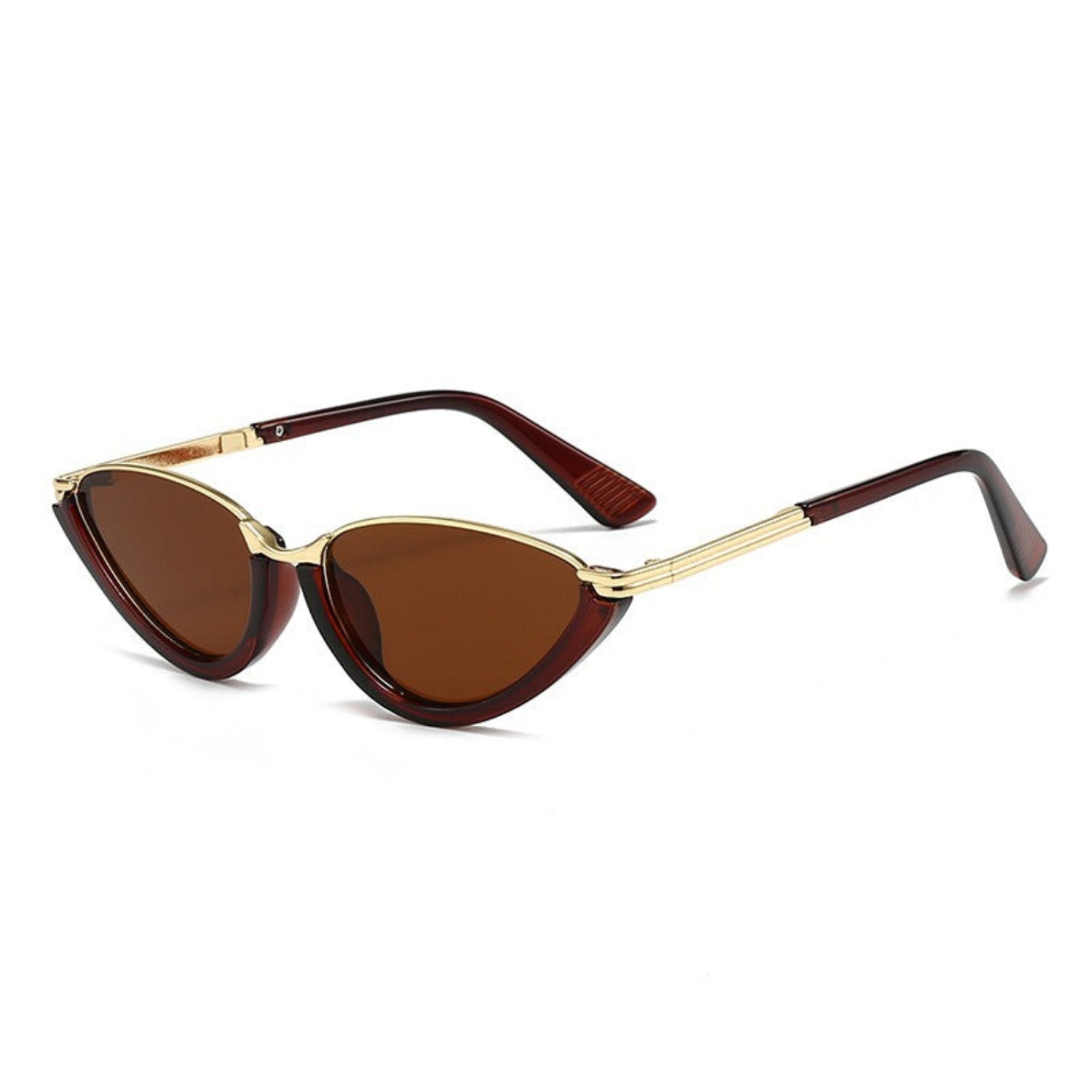Gold Bridge Red Brown Cat-Eye Sunglasses JLTG0366