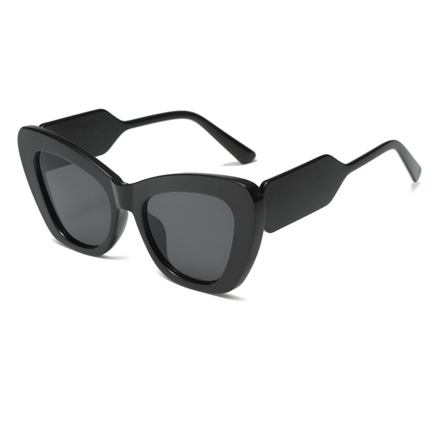 Bold Black Geometric Cat-Eye Sunglasses JLTG0369