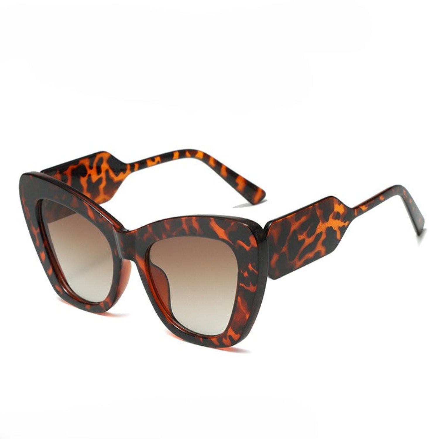 Bold Tortoise Geometric Cat-Eye Sunglasses JLTG0370