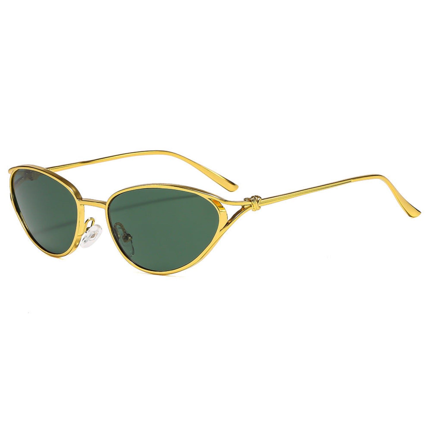 Gold Cat-Eye Green Lens Sunglasses JLTG0377