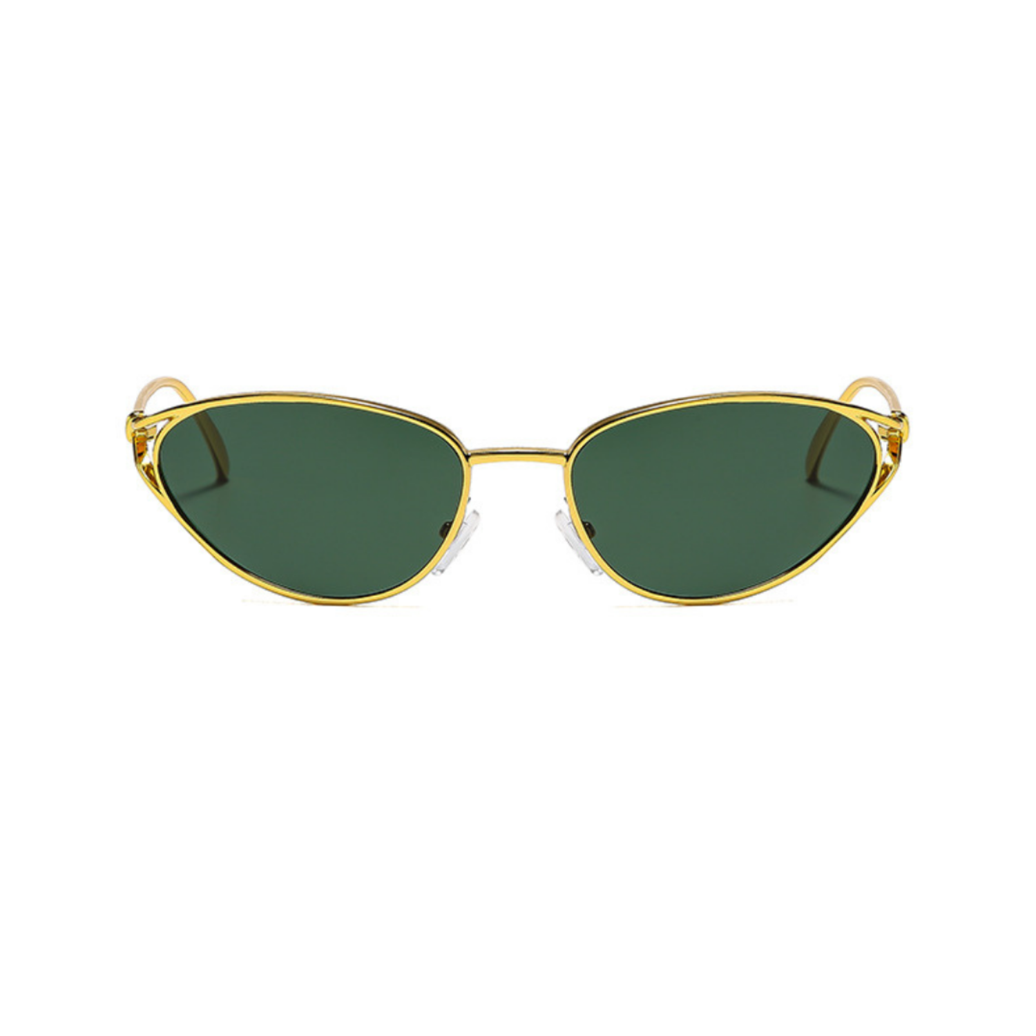 Gold Cat-Eye Green Lens Sunglasses JLTG0377