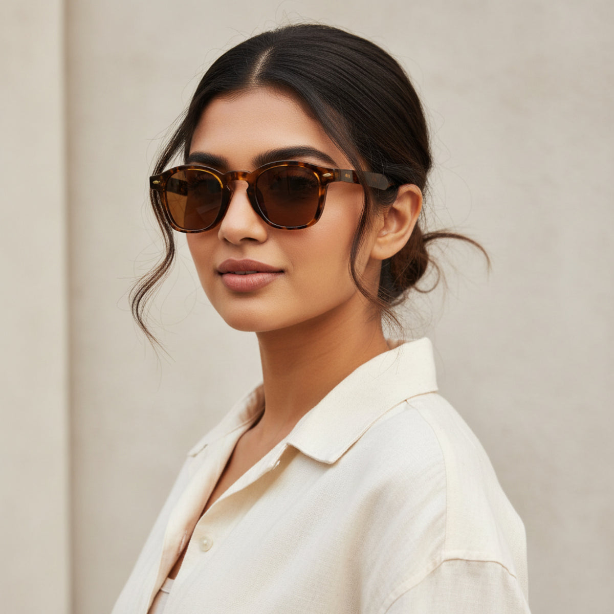 Leopard Tea Square Sunglasses JLTG0391