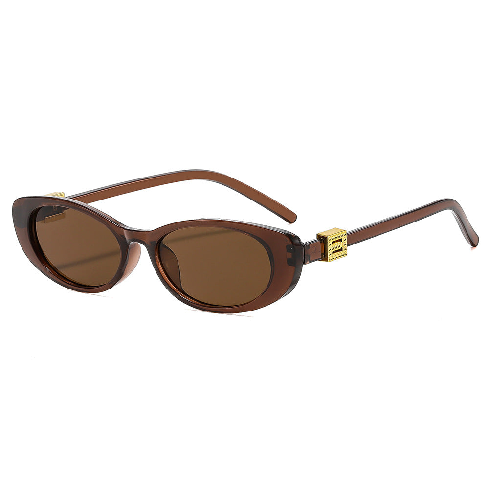Trendy Brown Oval Sunglasses JLTG0407