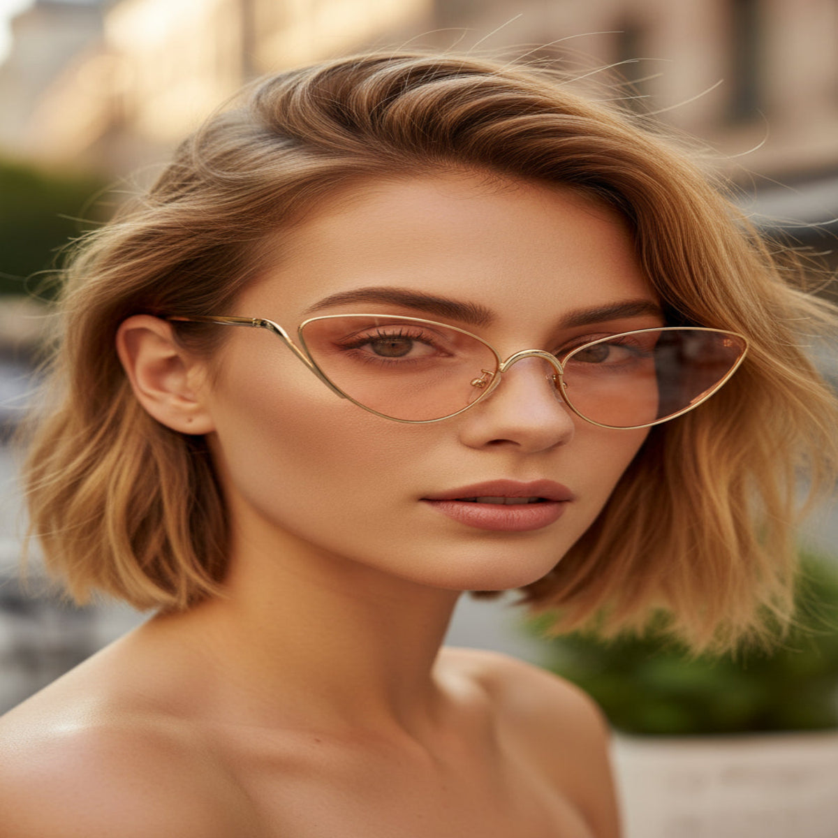 Trendy White Cat-Eye Sunglasses JLTG0411