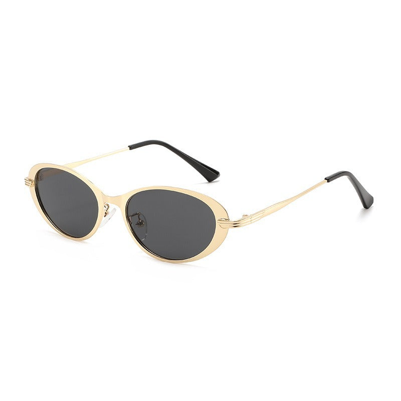 Trendy Black Oval Sunglasses JLTG0415