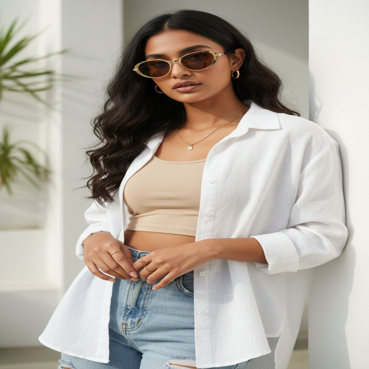 Trendy Brown Oval Sunglasses JLTG0416