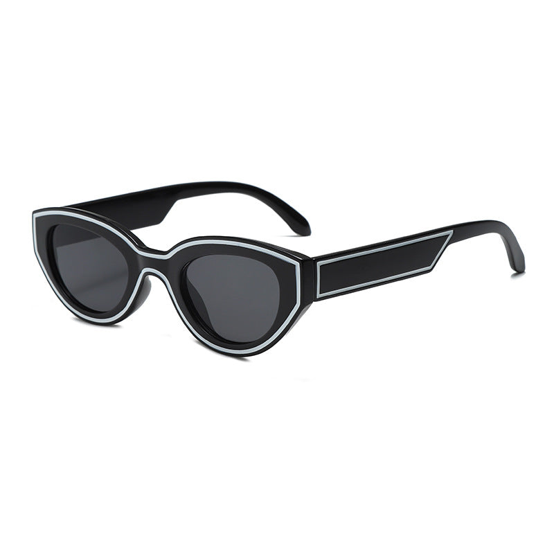 Trendy Black Oval Sunglasses JLTG0417