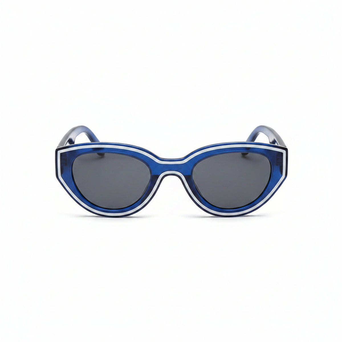 Trendy Blue Oval Sunglasses JLTG0421