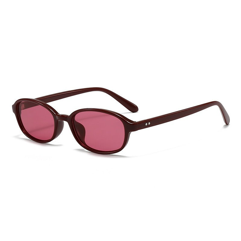 Trendy Pink Oval Sunglasses JLTG0422