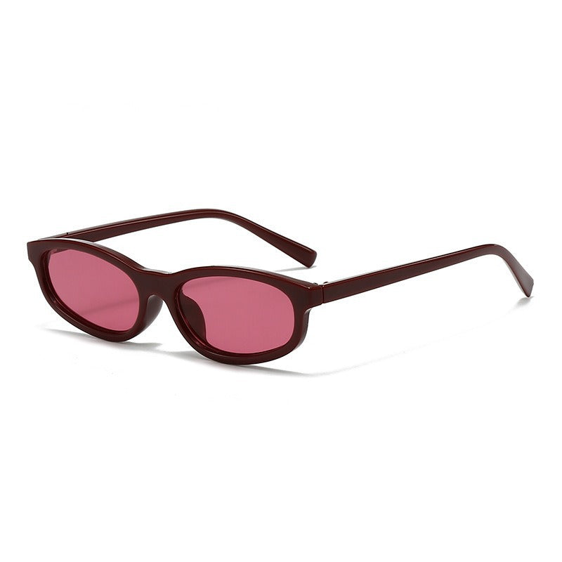 Chic Red Oval Sunglasses JLTG0427