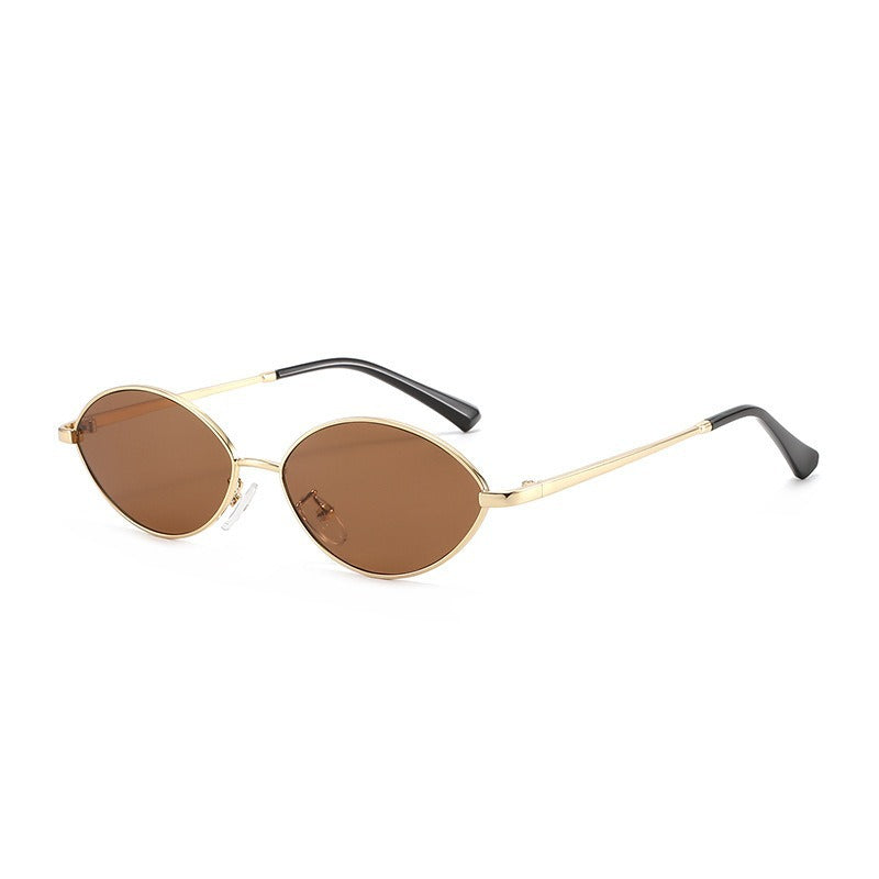 Trendy Gold Oval Sunglasses JLTG0432