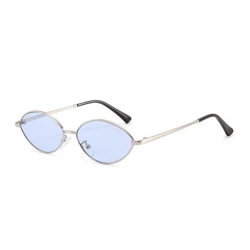 Chic Silver Oval Sunglasses JLTG0433