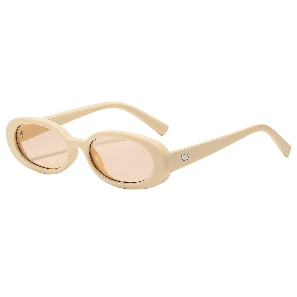 Chic Beige Oval Sunglasses JLTG0434
