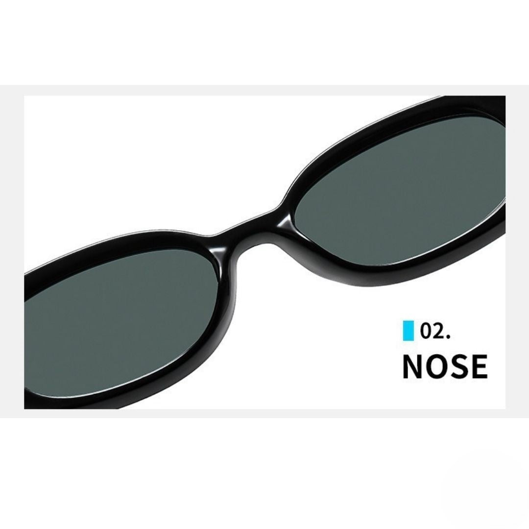 Chic Black Oval Sunglasses JLTG0436