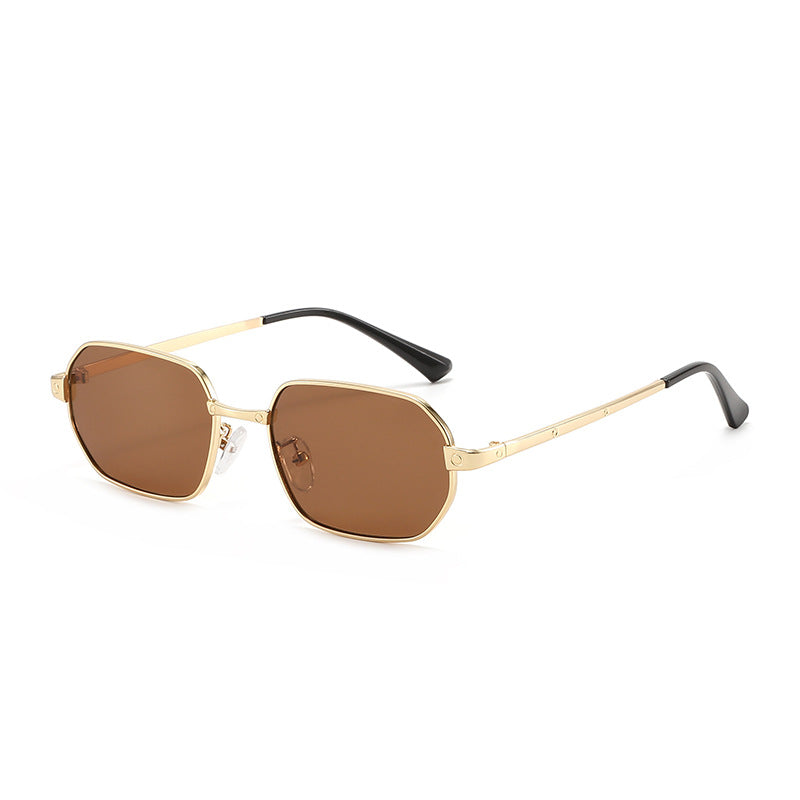 Elegant Gold Frame Brown Lens Sunglasses JLTG0440