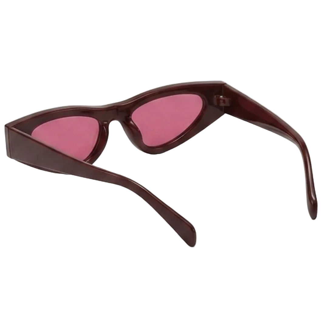 Trendy Burgundy Cat Eye Sunglasses JLTG0452