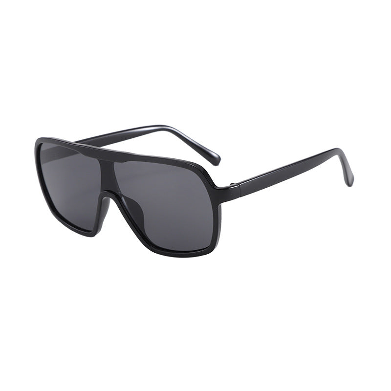 Oversized Black Flat Top Sunglasses JLTG0457