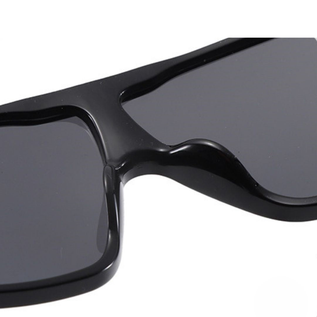 Oversized Black Flat Top Sunglasses JLTG0457