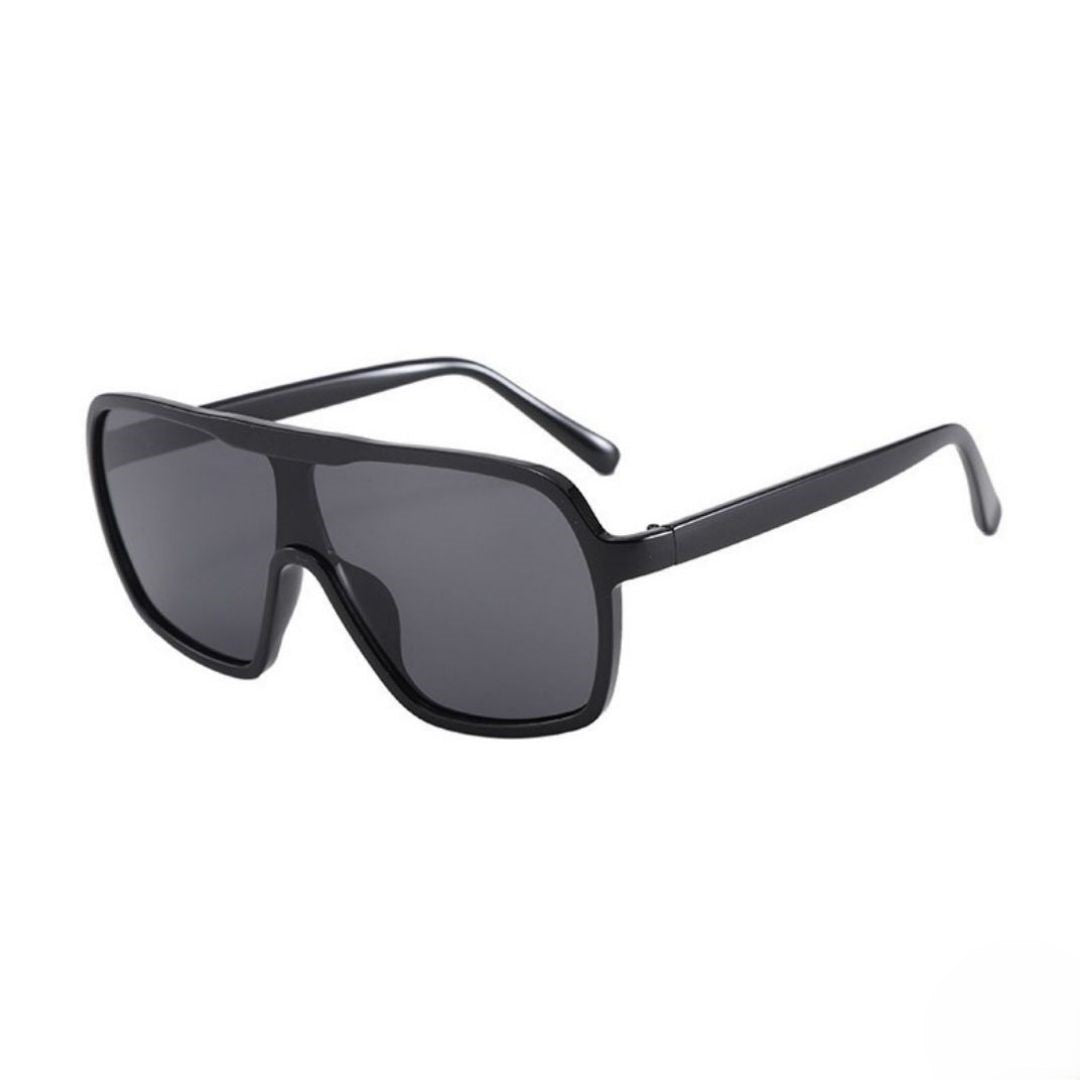Oversized Black Flat Top Sunglasses JLTG0457