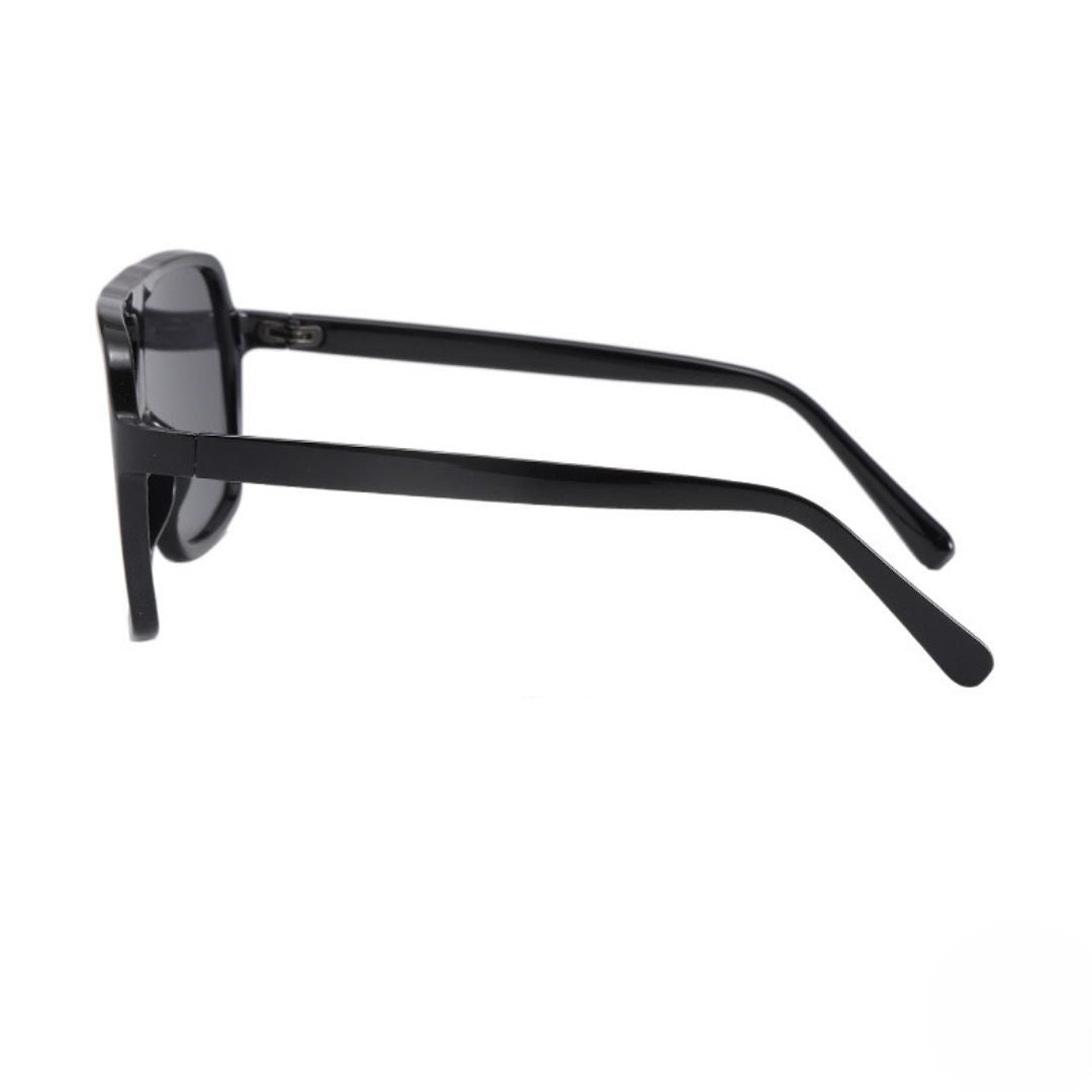 Oversized Black Flat Top Sunglasses JLTG0457