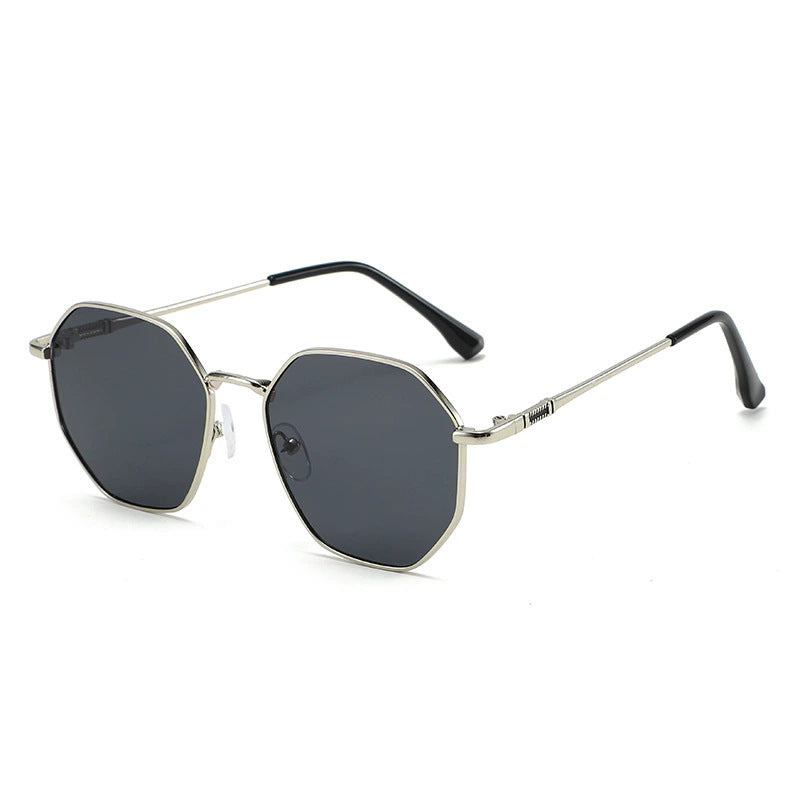 Silver Geometric Hexagon Sunglasses JLTG0470