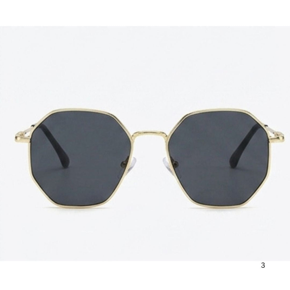 Gold Geometric Hexagon Sunglasses JLTG0471