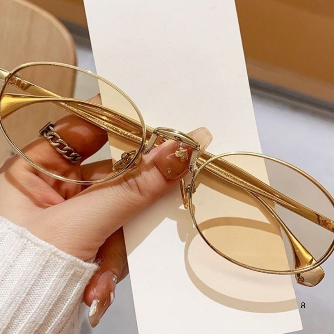 Chic Gold Oval Sunglasses JLTG0482