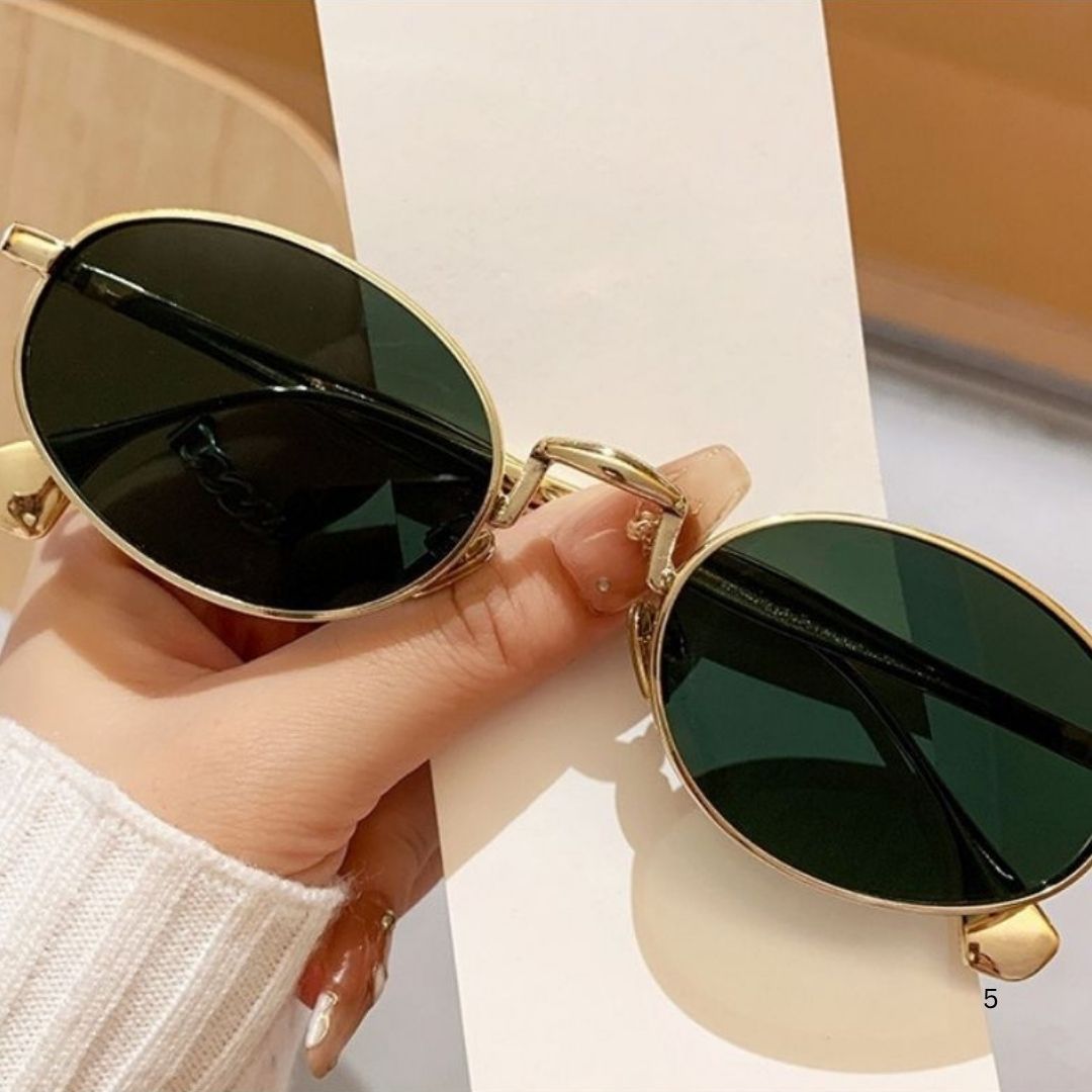 Gold Frame Dark Green Sunglasses JLTG0485