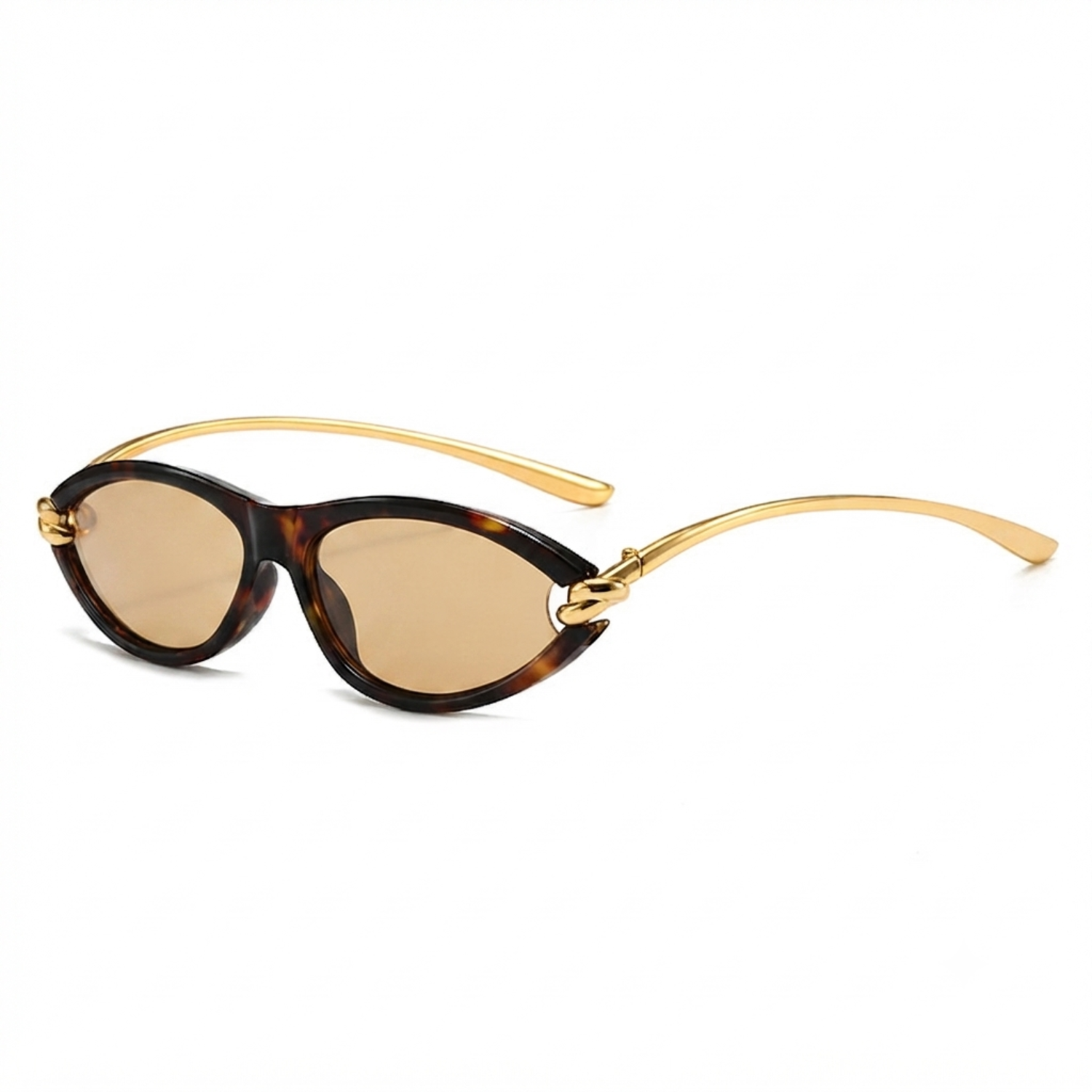 Tortoise Gold Oval Sunglasses JLTG0487