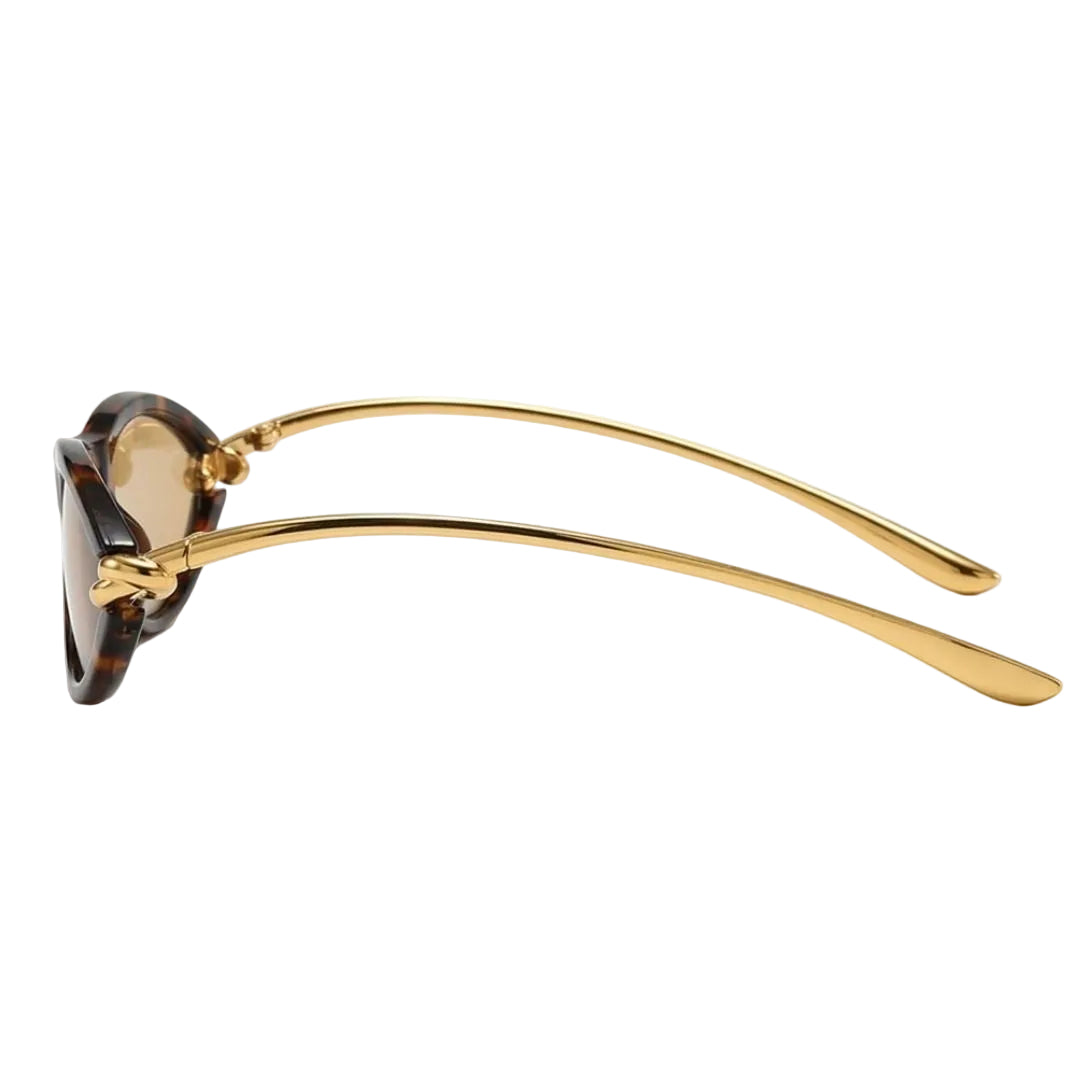 Tortoise Gold Oval Sunglasses JLTG0487