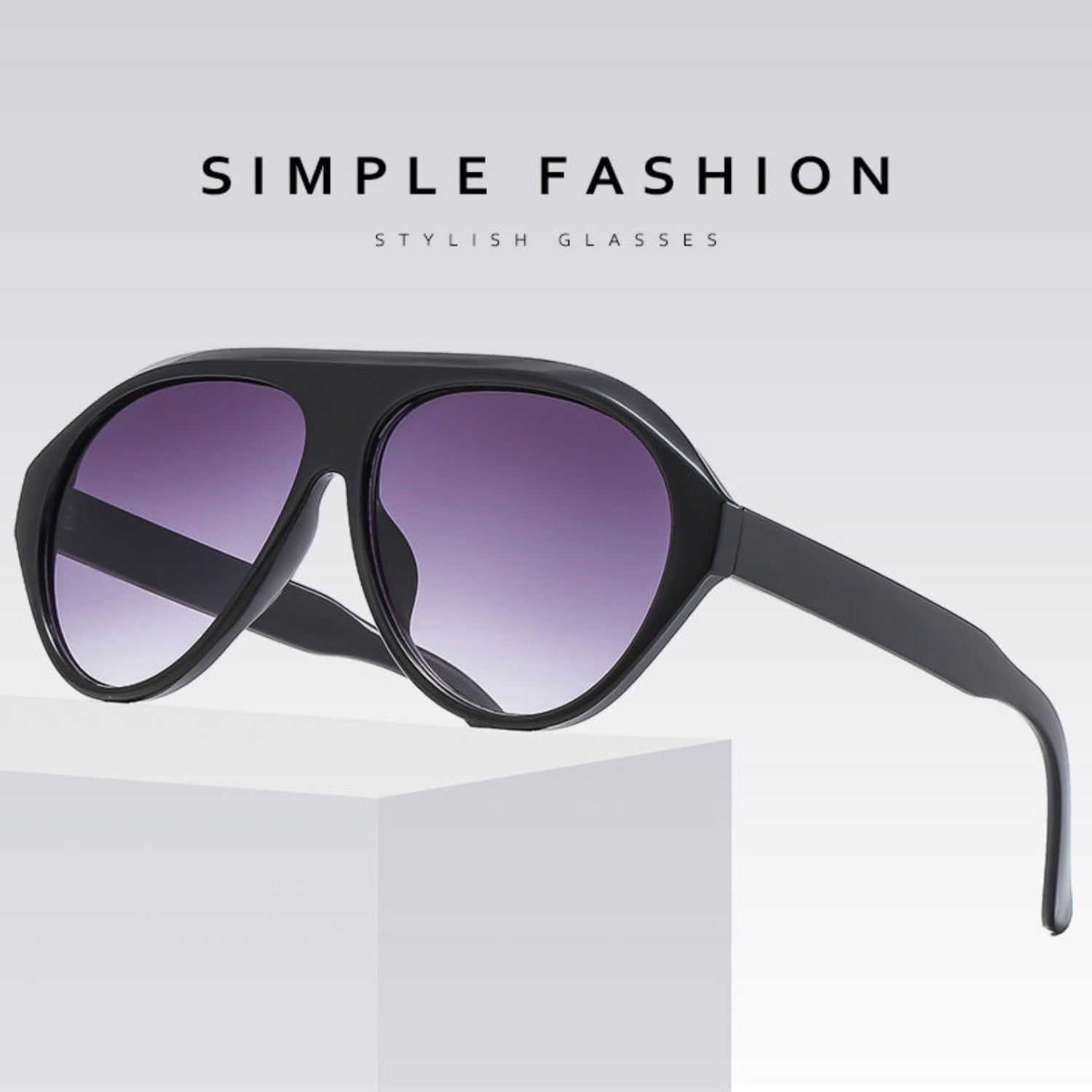 Black Aviator Shield Sunglasses JLTG0489