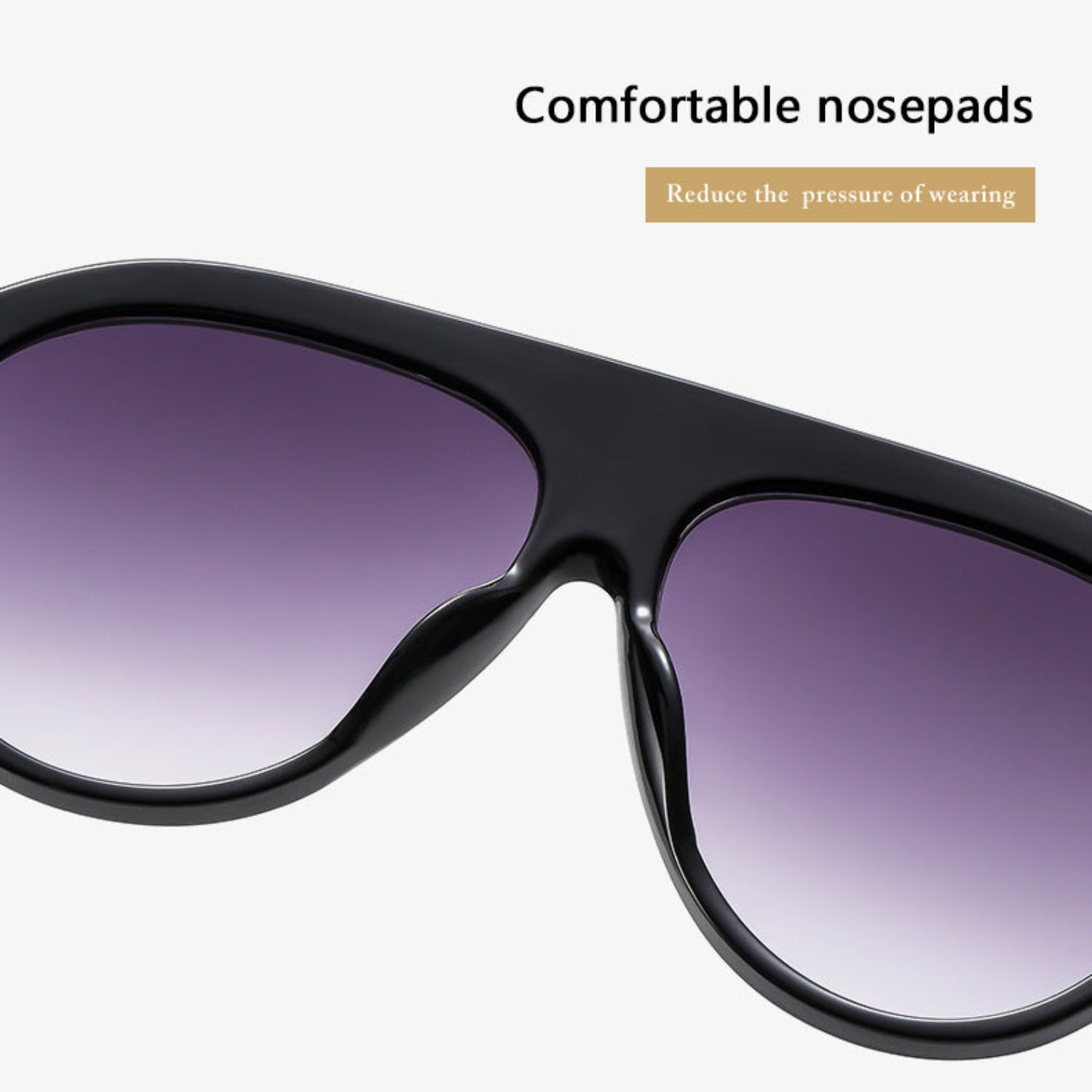 Black Aviator Shield Sunglasses JLTG0489