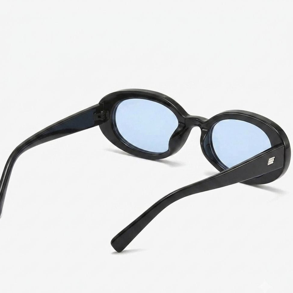 Black Vintage Oval Retro Sunglasses JLTG0490