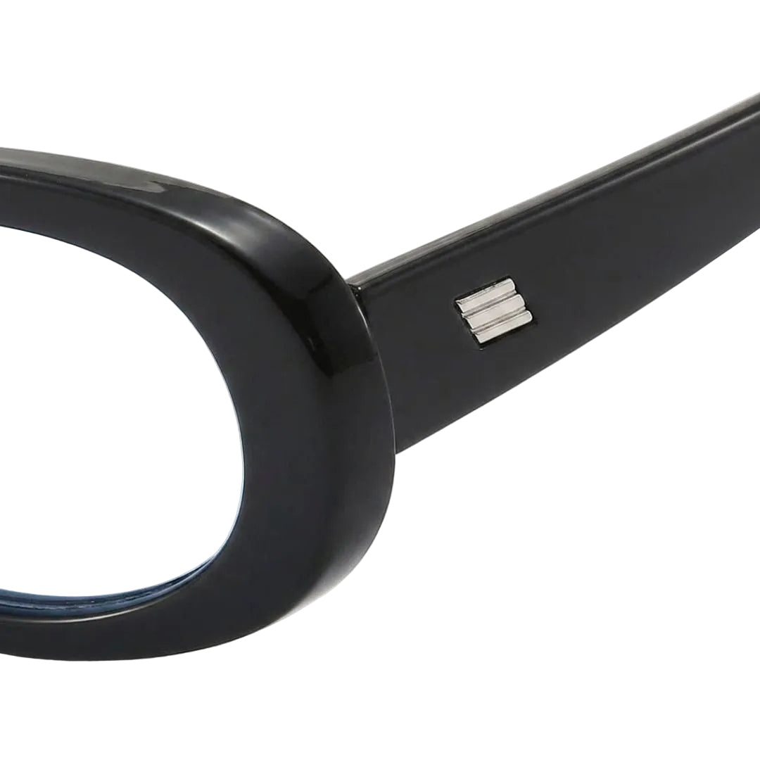 Black Vintage Oval Retro Sunglasses JLTG0490