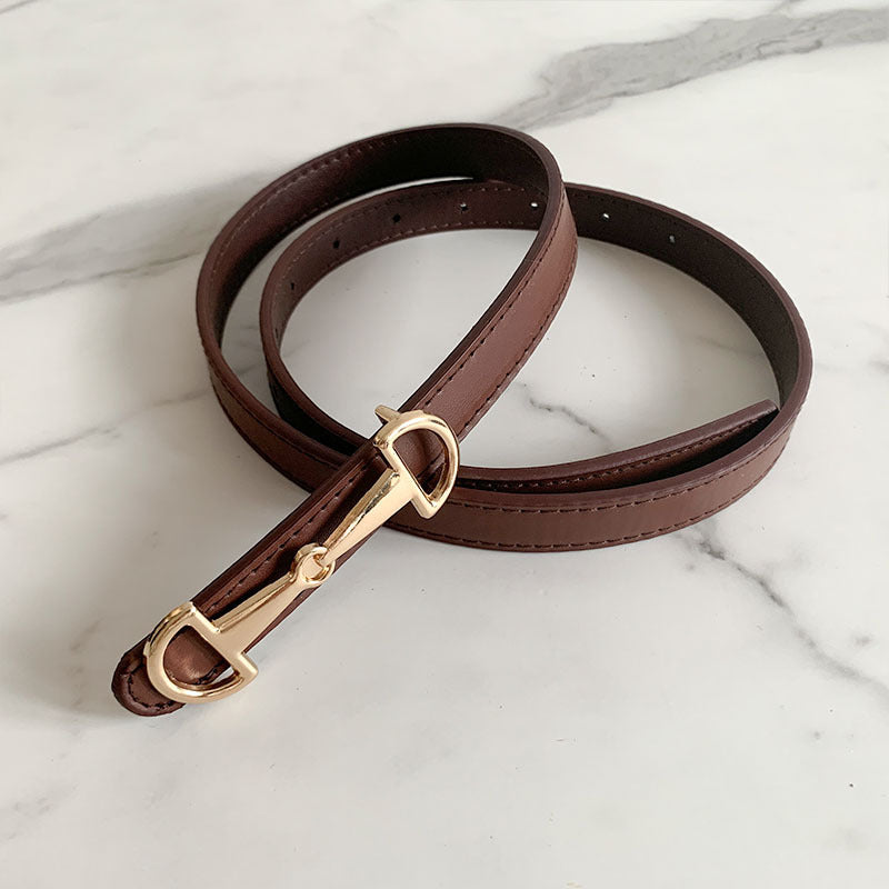 Retro Fashion Pin Buckle Decorative Thin Belt Women