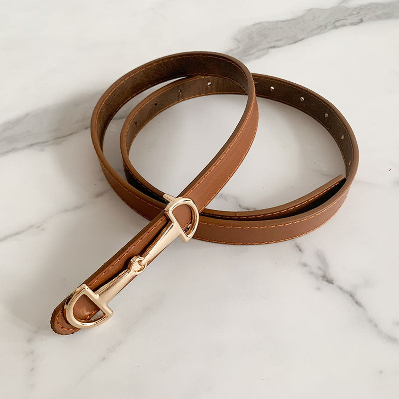 Retro Fashion Pin Buckle Decorative Thin Belt Women