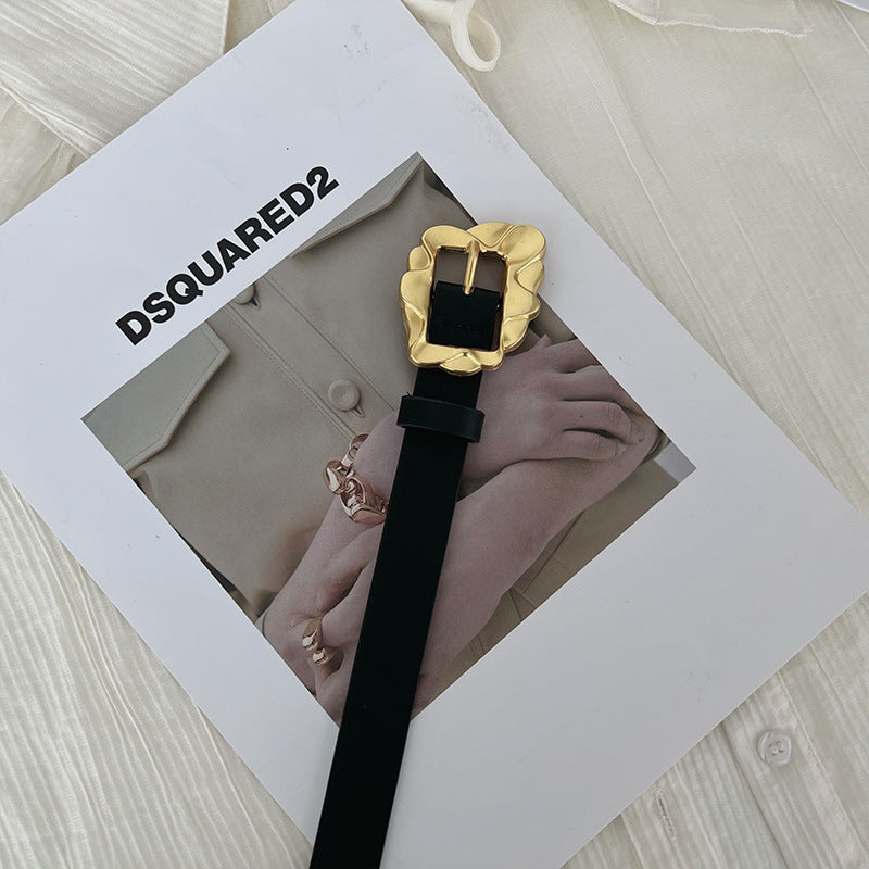 "New Summer Women’s Versatile Belt – Black Waist Accessory for Dresses and Coats"