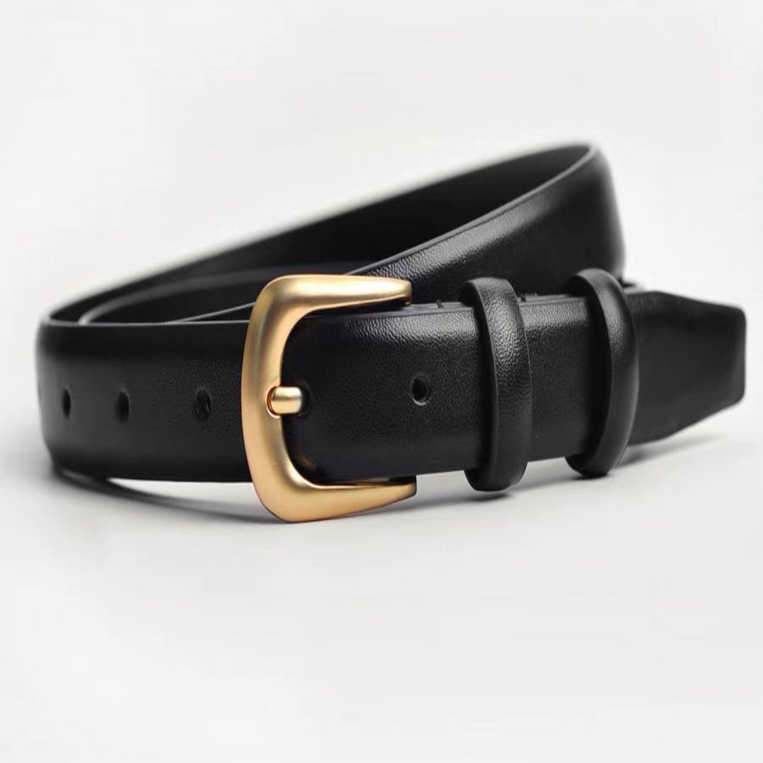 Black leather belt with great texture simple jeans belt JLTHB0260
