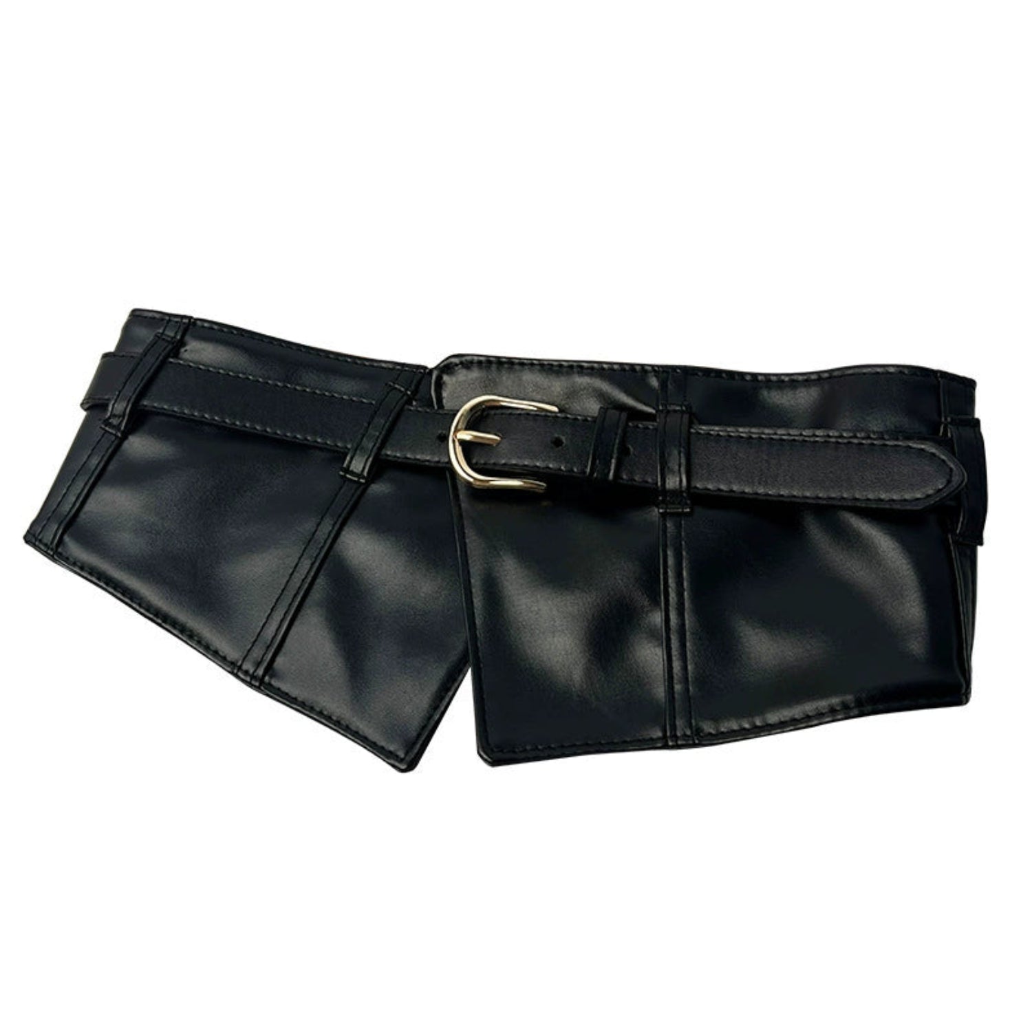 Wide Sculptural Black Corset Belt JLTHB0316